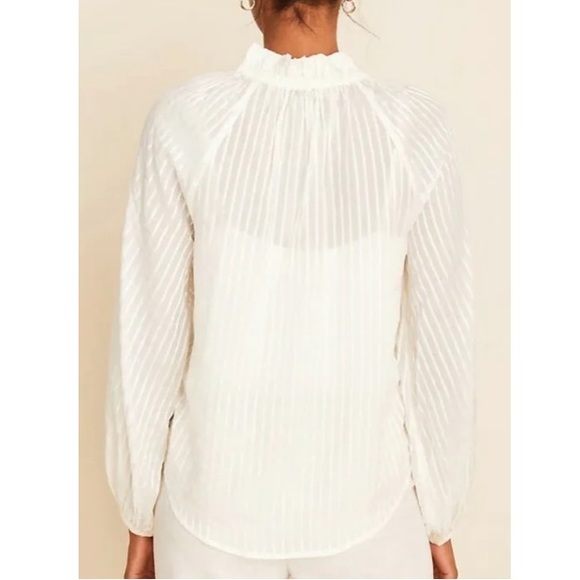 Ann Taylor striped jacquard mock neck top - XS - Picture 2 of 9